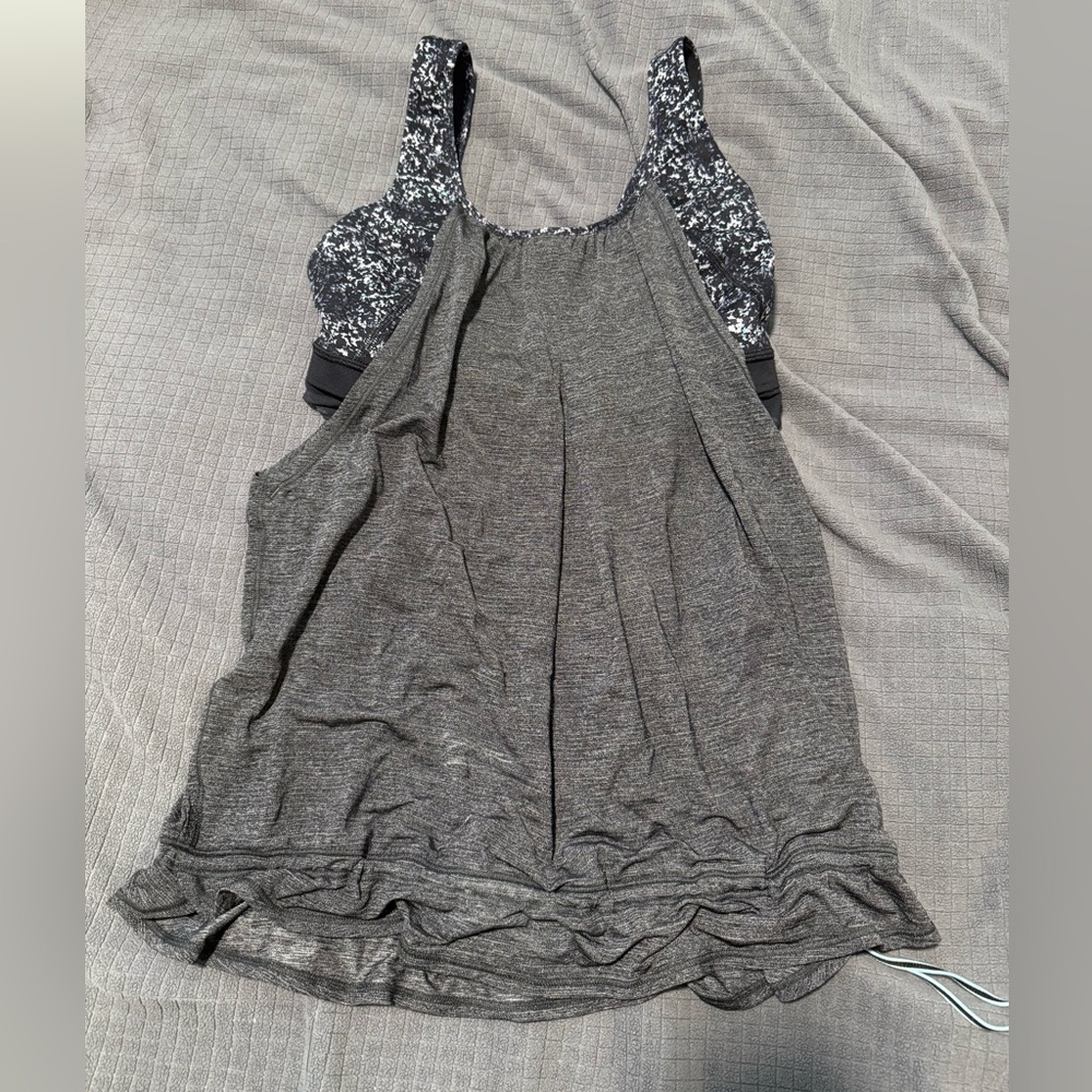 Lululemon Charcoal/Black Tank Top w/ Built In Bra